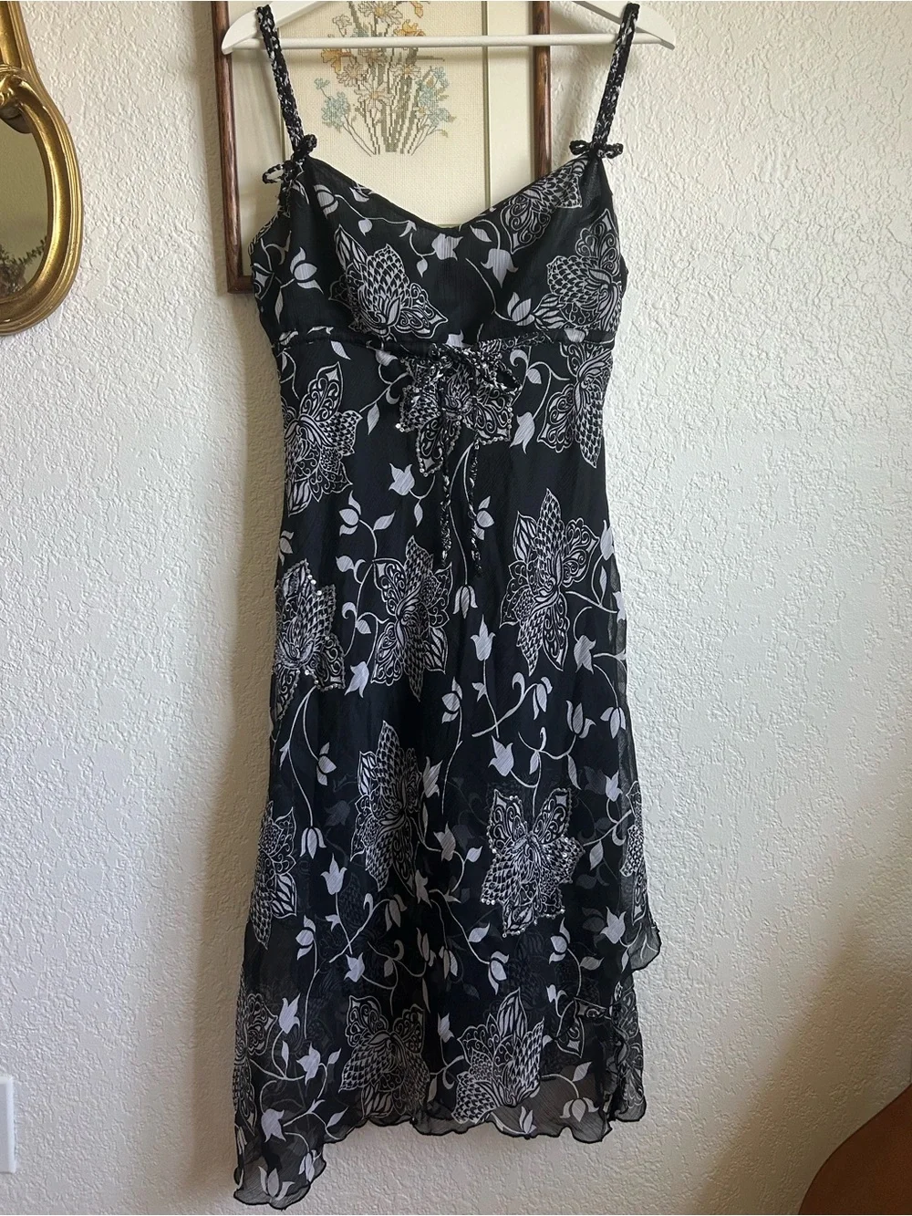 Y2K Black Floral Sundress - Picture 1 of 6